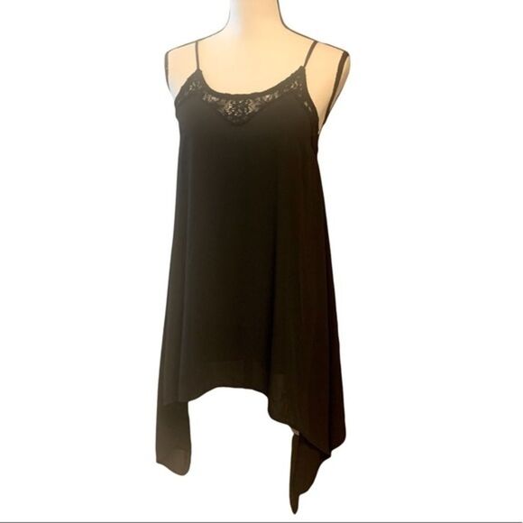 The Bloom Black Sheer & Lace Asymmetrical Lingerie Top NWT - Picture 12 of 14